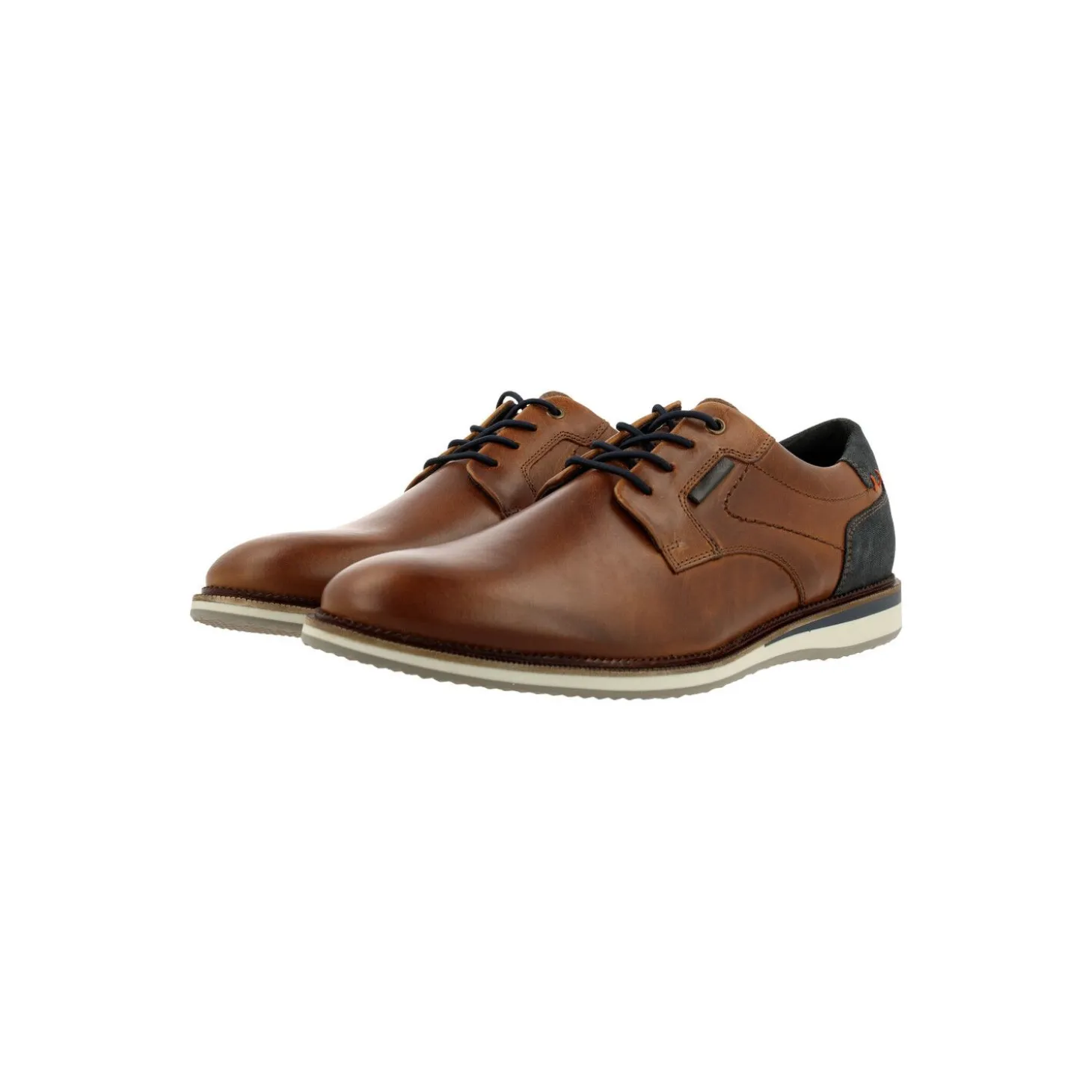 Men Bullboxer Classic Lace Ups*Lace Up Cognac/Navy 633K21101Aconasu