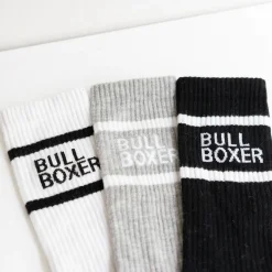Men Bullboxer Socks*Socks Men White/Black/Gray 3-Pack